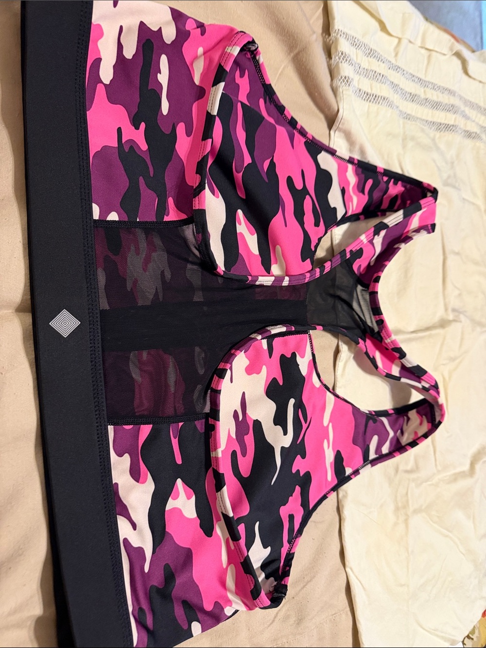 Pink Camo Racerback Sports Bra - Picture 3 of 5